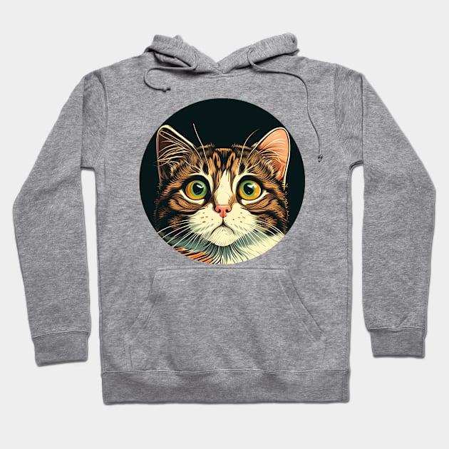 Surprise Cat Face Cute Funny Happy Everyday Hoodie by Karin Wright